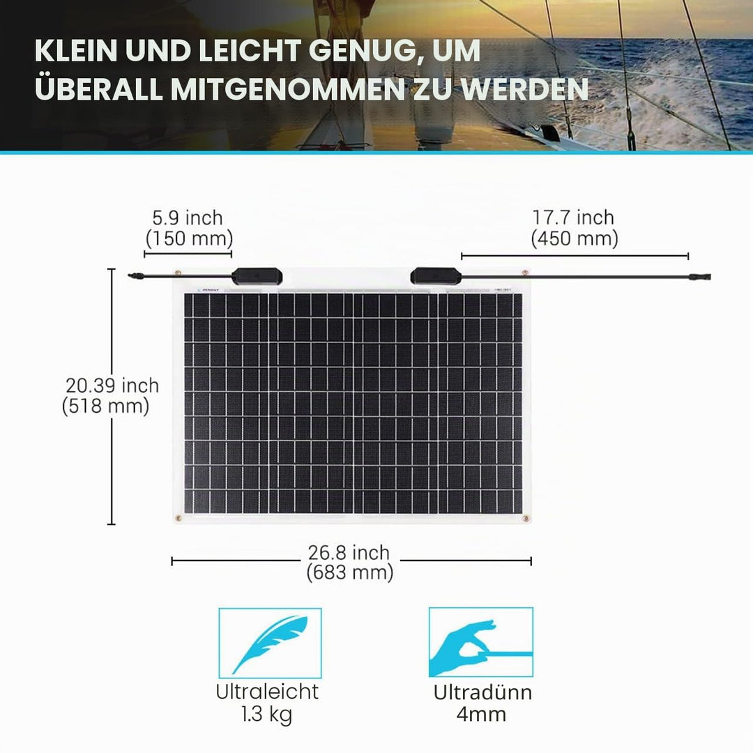 Renogy Extrem Flexibles, monokristallines Solarpanel. 50W Flexible