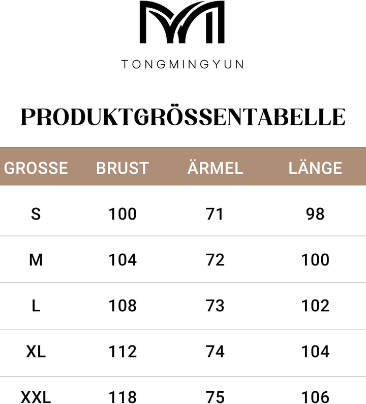 Tongmingyun Strickjacke Damen Lang Cardigan mit Kapuze Winter Grobstrickjacke Casual Lose Strickmant