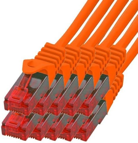 BIGtec - 10 Stück - 10m Gigabit Netzwerkkabel Patchkabel Ethernet LAN DSL Patch Kabel orange (2x RJ-