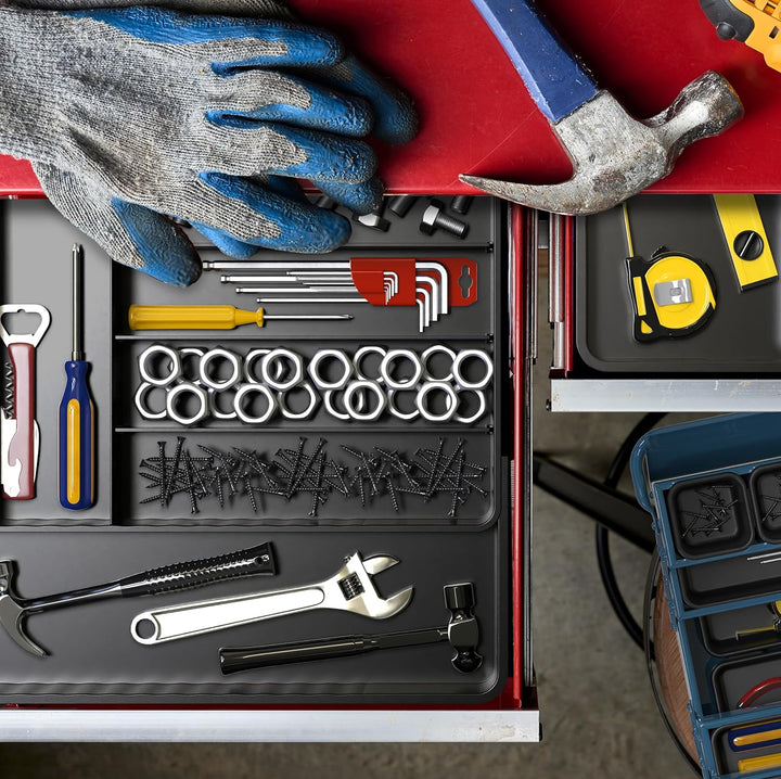 Simple Houseware Erweiterbarer Besteck-Organizer für Küchenschubladen, Schwarz, Schwarz