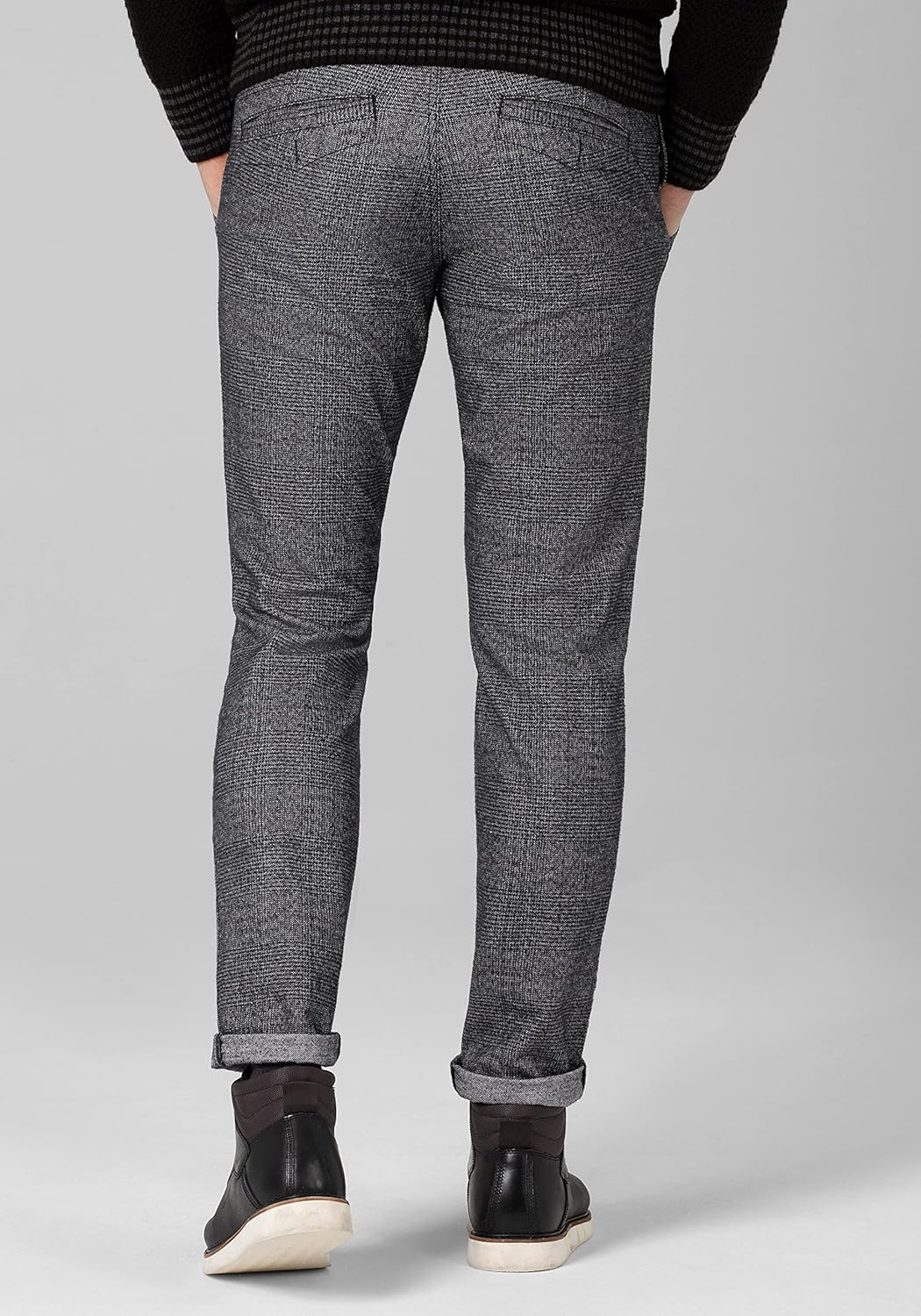 Timezone Herren Regular Luitz Freizeithose 30W / 32L Grey Black Red Check, 30W / 32L Grey Black Red