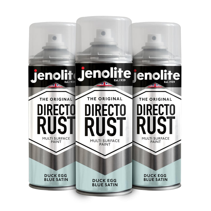 JENOLITE Directorust Seidenmatte/Satin Sprühfarbe | Enteneiblau | 3x400ml | Direkt-zu-Rost-Sprühfarb