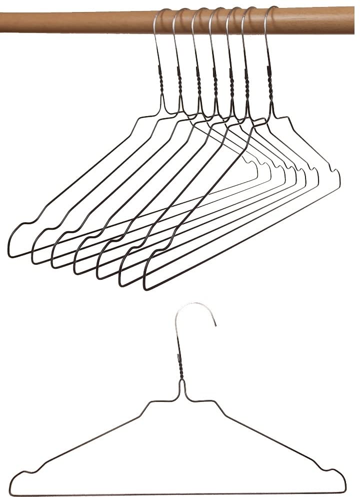 Kleiderbügel aus Metall, Drahtbügel aus hochwertige Zinkbeschichtung, mit Steg und Rockkerben (Schwa