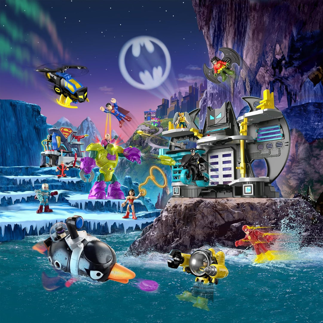 Imaginext X7677 Batman Batcave Playset with Batman and Robin Figures, Command Centre, Darts Launcher