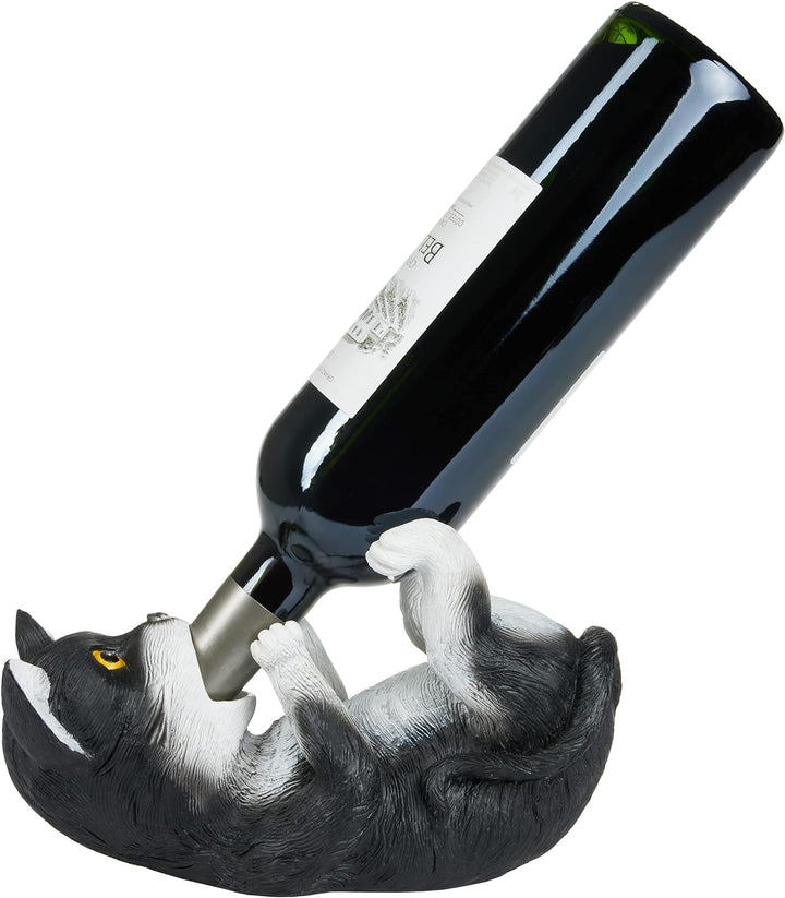 BRUBAKER Weinflaschenhalter durstige Katze - Flaschenhalter Trinkende Tiere - Flaschenständer lustig