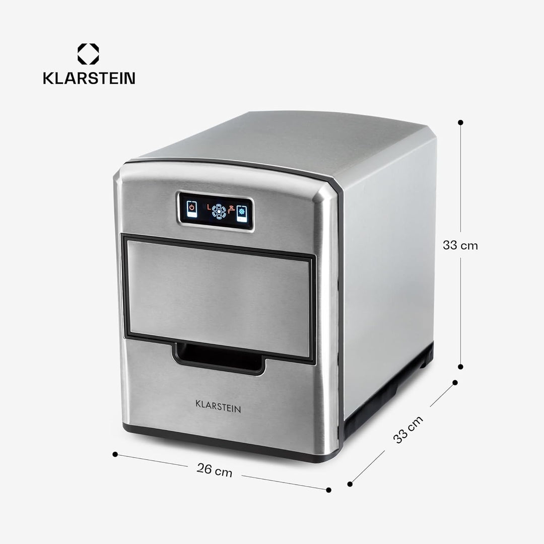 Klarstein Metropolitan - Eiswürfelbereiter, Eiswürfelmaschine, digitales Display, 12 kg Eiswürfel in