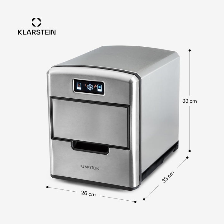 Klarstein Metropolitan - Eiswürfelbereiter, Eiswürfelmaschine, digitales Display, 12 kg Eiswürfel in