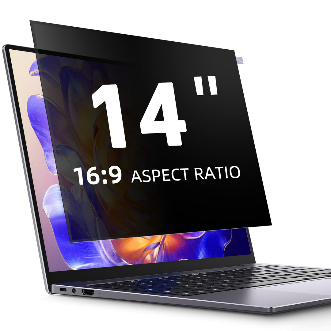 Blickschutzfolie für 14 Zoll Laptop 16:9 Seitenverhältnis Sichtschutzfolie,Abnehmbar sichtschutz, An