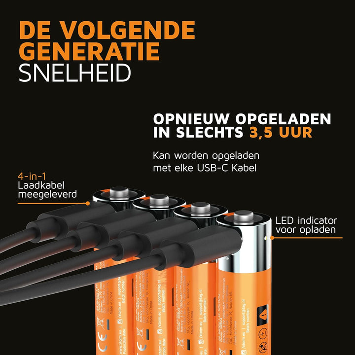 Xtorm NextGen AA Batterien Wiederaufladbar mit USB-C - 4 Pack