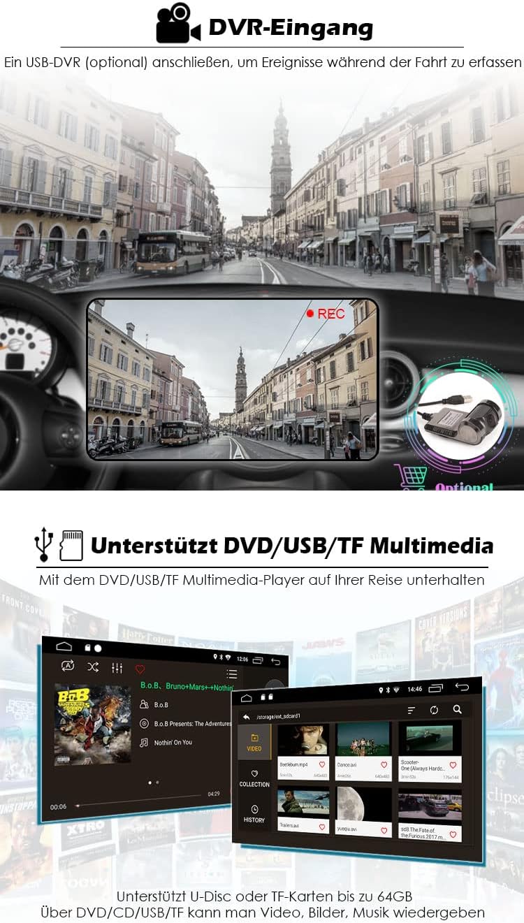 Erisin Android 10 7 Zoll Autoradio Mit GPS Navi für FIAT 500X Auto Multimedia Player Touchscreen Rad