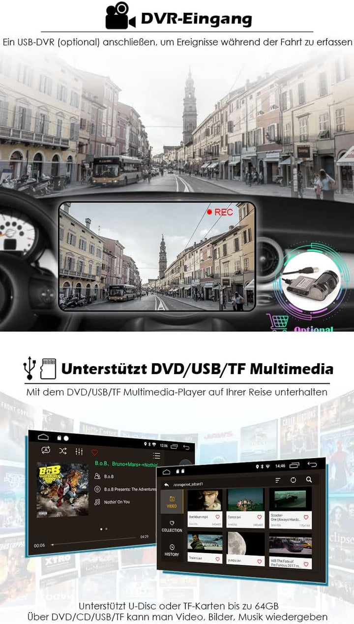 Erisin Android 10 7 Zoll Autoradio Mit GPS Navi für FIAT 500X Auto Multimedia Player Touchscreen Rad