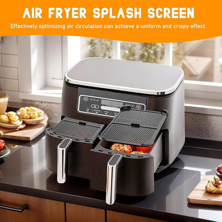 2 Stück Airfryer Fett Spritzschutz,Airfryer Silikon Spritzschutz,Spritzschutz für Ninja Heissluftfri