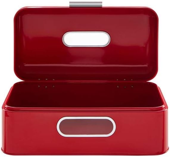 Echtwerk Brotkasten, Retro-Brotbox aus Metall mit Sichtfenster, Platzsparende Aufbewahrungsbox, Brot