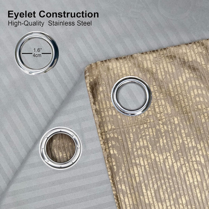 always4u Verdunkelungsvorhang, 2 Stück, 100 % Verdunklung, aus goldfarbenem Samt, mit Ösen, Thermovo