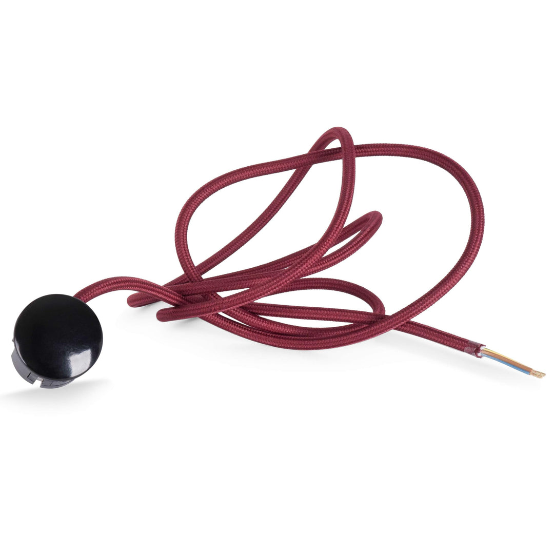Textilkabel Zuleitung mit Schuko-Stecker (Winkelstecker aus Duroplast: Bakelit Optik), Leitung H03VV