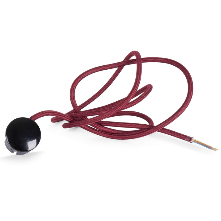 Textilkabel Zuleitung mit Schuko-Stecker (Winkelstecker aus Duroplast: Bakelit Optik), Leitung H03VV