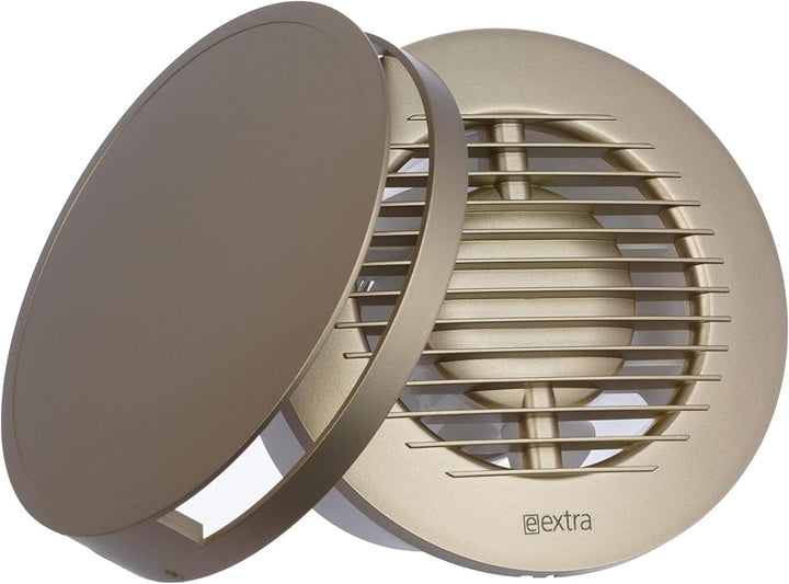 Ø 100mm Gold Badlüfter - Ventilator mit Kugellager - Lüfter für Effiziente Belüftung im Bad Kuche WC