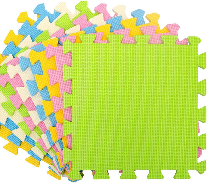 LittleTom 9 Teile Spielmatte Baby ab Null - 30x30 Schaumstoff Puzzlematte Kinder Isomatte Baby Spiel
