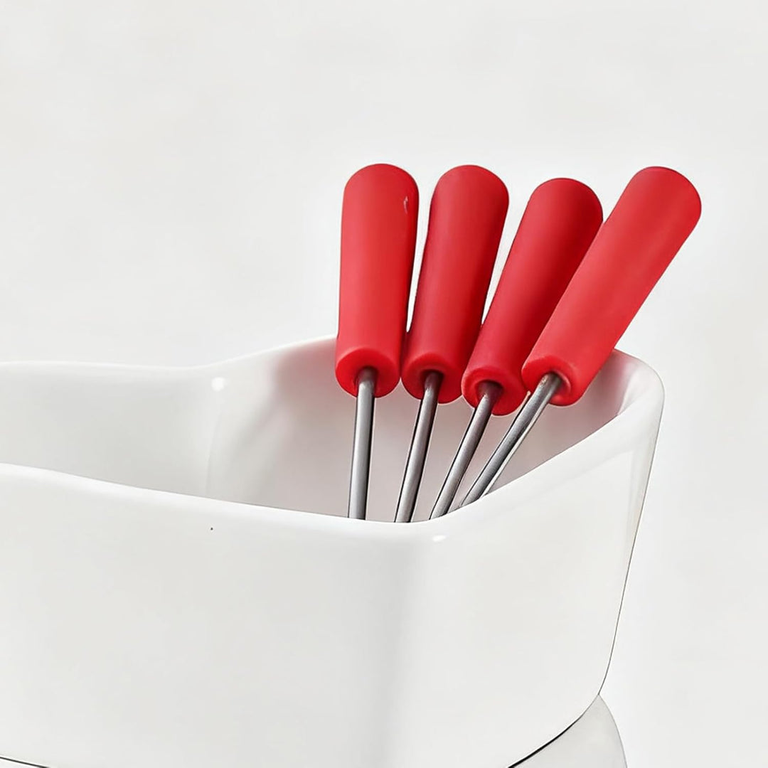 Schokofondue Tasse, Keramik Fondueset, Becher Zum Schmelzen Von Schokolade Mit 4 Gabel, Schoko Fondu
