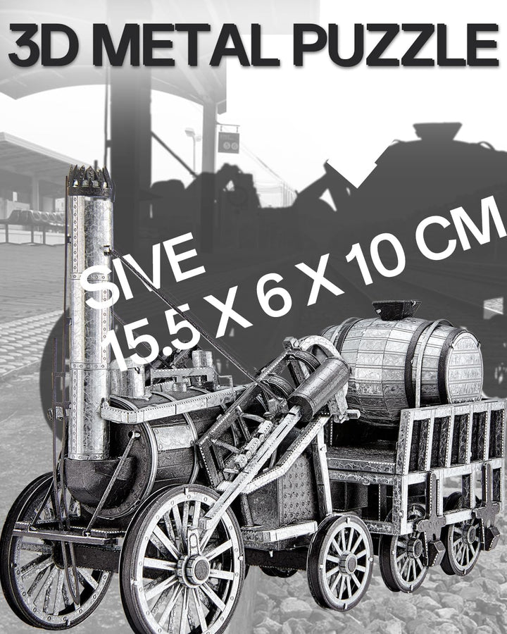 Piececool 3D Puzzle Metall Raketendampflokomotive, Klassischer Transport Handwerk Modellbausätze Ede