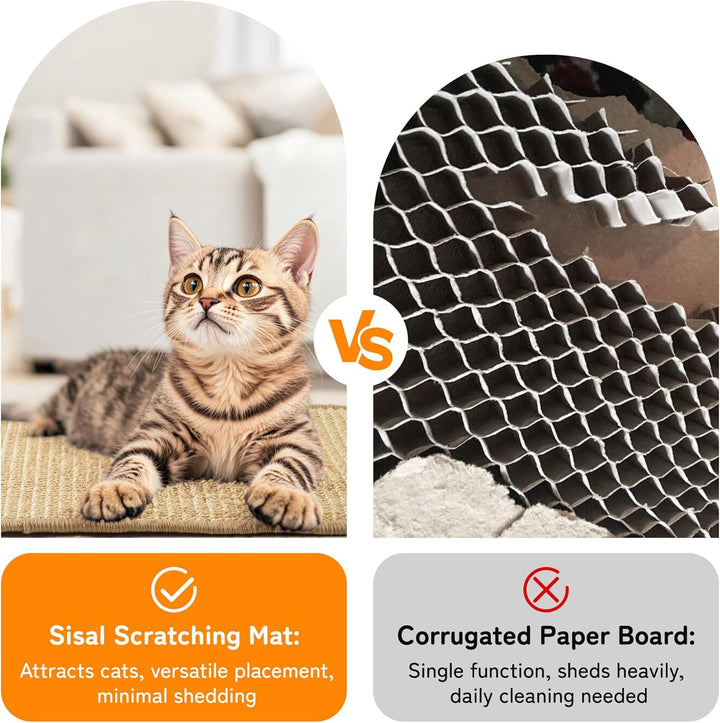 3 stück Kratzmatte Katze, Sisal Kratzteppich Kratzbretter für Katzen(60X30cm+50X25cm+40X20cm), Kratz