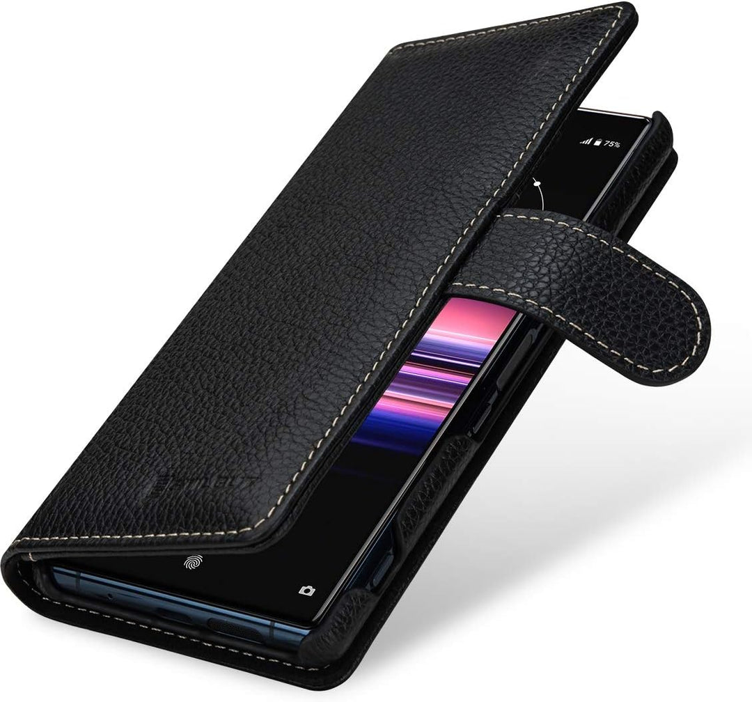 STILGUT Talis kompatibel mit Sony Xperia 5 II Hülle mit Kartenfach aus Leder, Wallet Case, Lederhüll