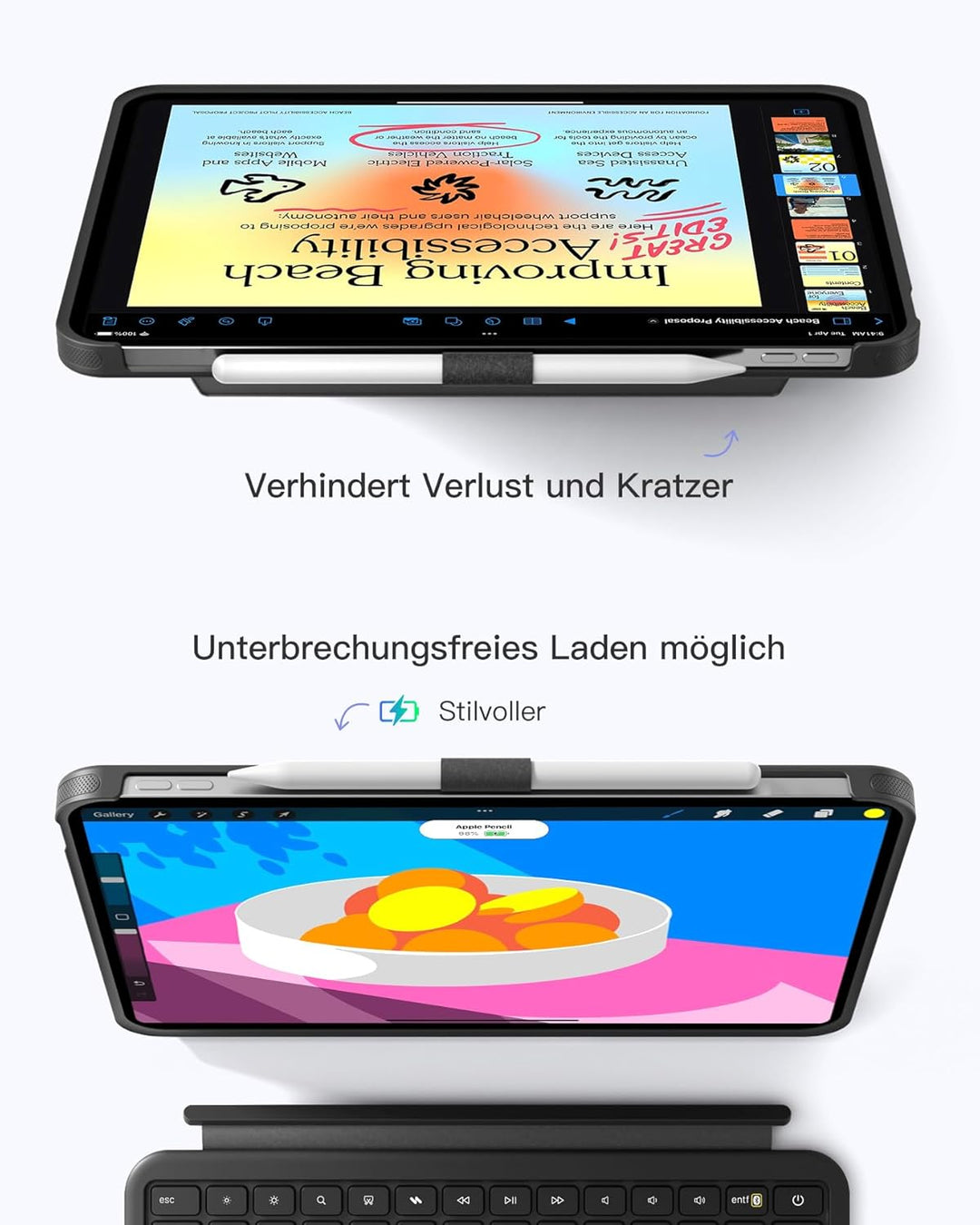 Inateck AceTouch Pro Hülle mit Tastatur für iPad 11 A16 2025 11 Zoll, iPad 10. Gen 2022 10,9 Zoll, 5