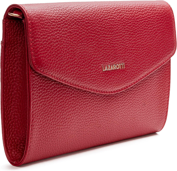 Lazarotti Bologna Leder Handtasche Damen | abnehm- & längenverstellbarer Schulterriemen | mittelgros