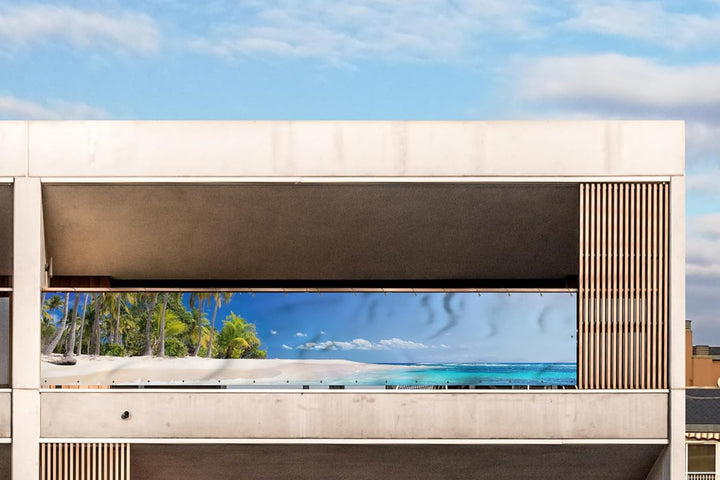 MuchoWow© Balkon Sichtschutz Einseitig Gross Terrassen Gartenzaun | 90x500 cm - Balkonfächer ohne bo
