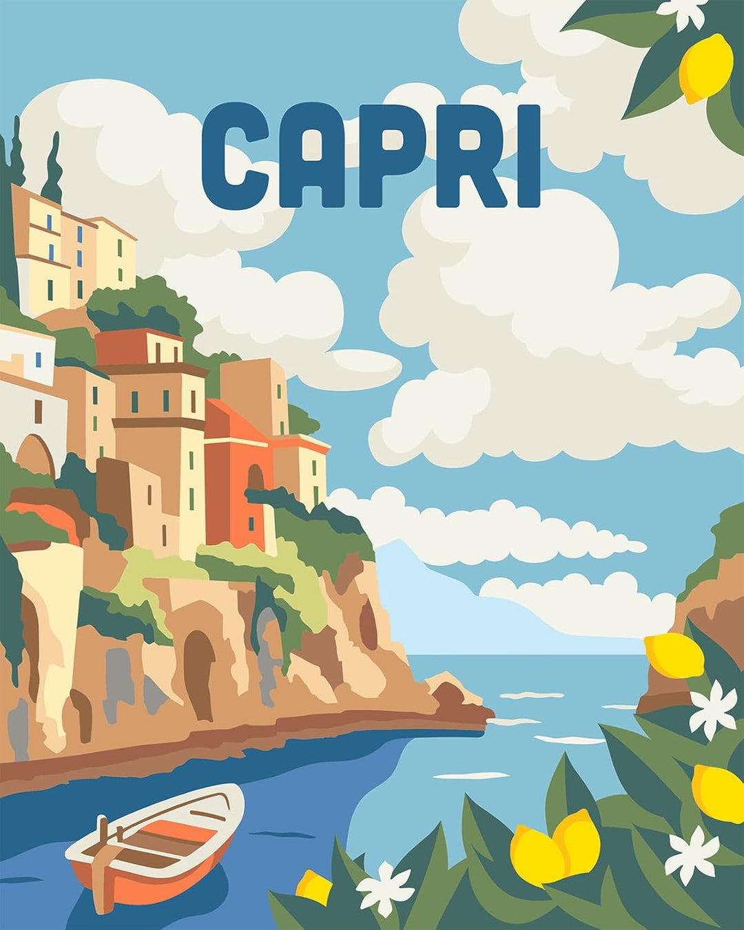 Ravensburger CreArt 25893 - Capri - Malen nach Zahlen Erwachsene, DIY Malset mit Pinsel und Acrylfar