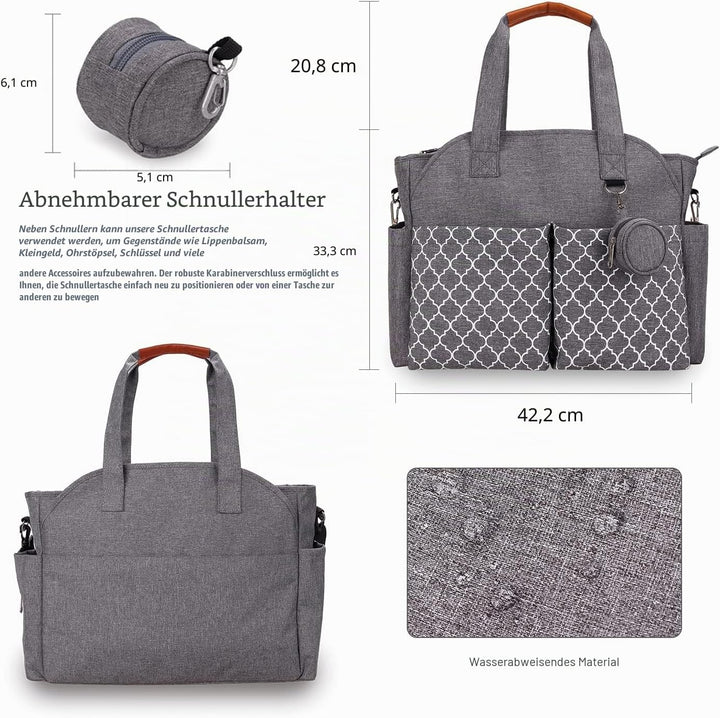 Wickeltasche Tote Baby Wickeltasche Grosse Babytaschen für Mama mit Wickelstation Multifunktions Rei