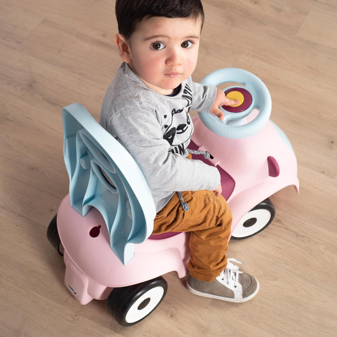 Smoby - Maestro Balade Rose - Komfortables Rutscherfahrzeug mit 3 Verwendungsfunktionen, Schiebewage