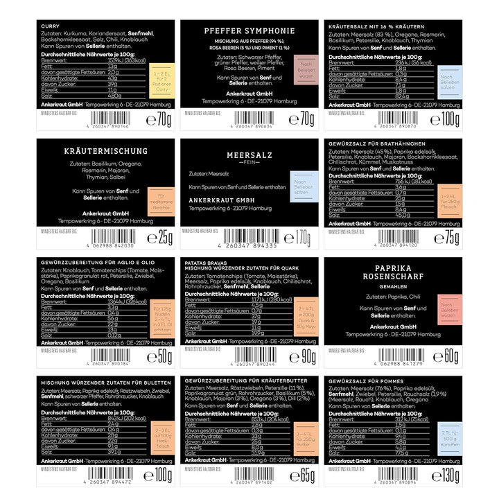 Ankerkraut Gewürze Set mit 12 Gewürzen: Best of Ankerkraut 1, leckere Zutaten für vielfältigen Gesch