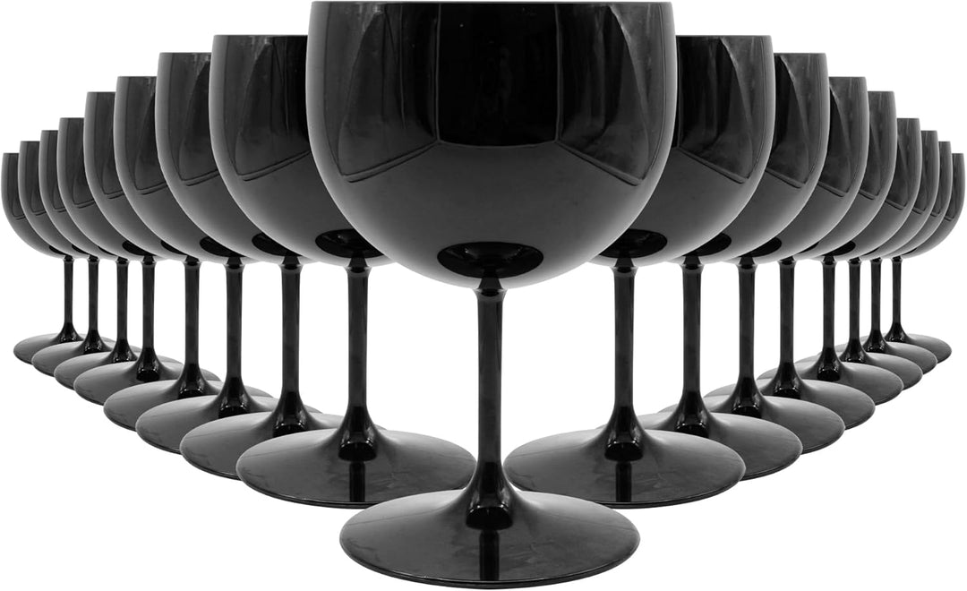 DOJA Barcelona | Kunststoff-Ballonglas | 56 cl | 12er Pack | Schwarz | Wiederverwendbare Hartplastik
