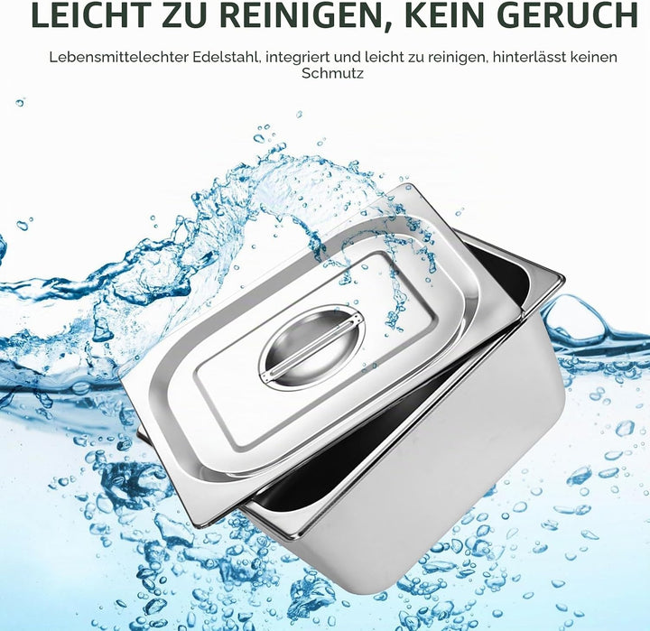 Panier-Set Aus Edelstahl,3 Stück 32.5 * 17.5 * 6.5cm Panierschalen Set Mit Deckel,Schale Zum Paniere