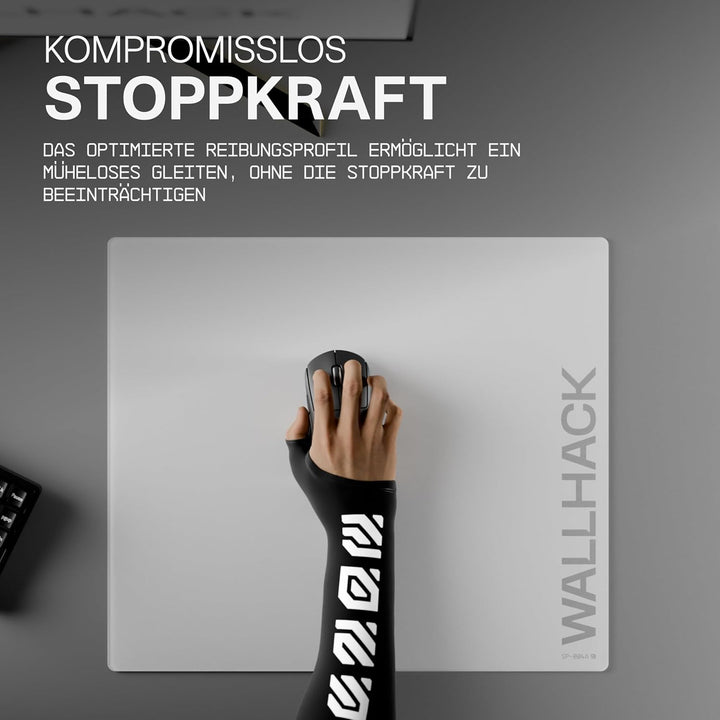Wallhack SP-004A Glas Gaming Mauspad – 4. Gen mikrogeätzte Oberfläche, grosses Mauspad für Esports,