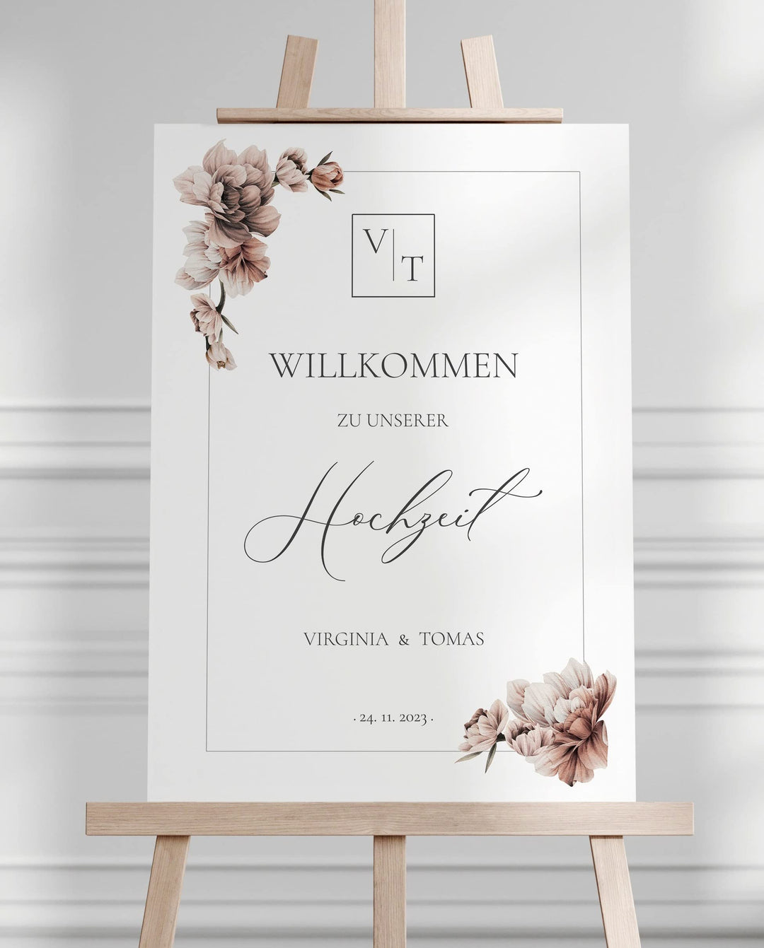 Manschin Laserdesign Willkommensschild Aluverbund personalisiert - Made in Germany - Welcome Willkom