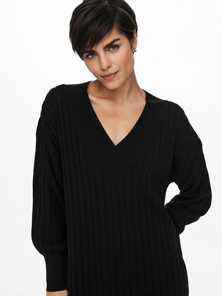 ONLY Female Strickkleid Onlnew Langes Kleid XS Schwarz, XS Schwarz
