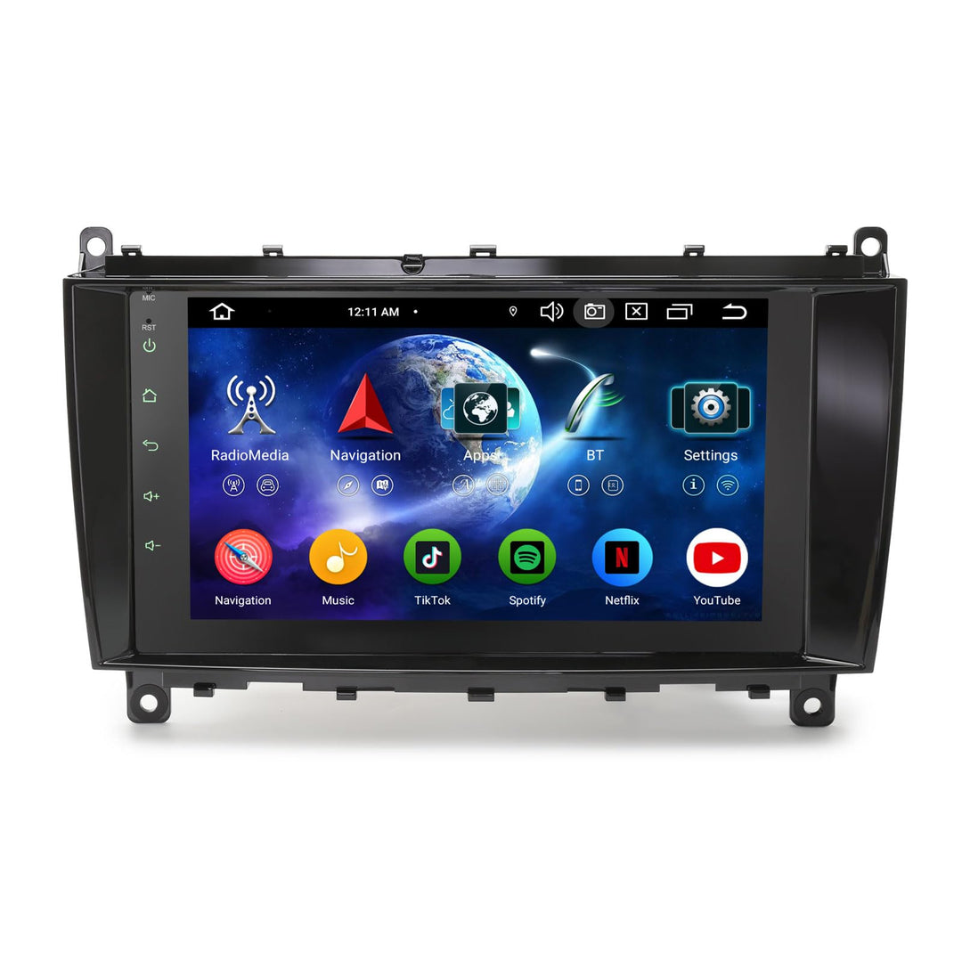 Erisin Android 12.0 8-Kern 4GB RAM+ 64GB ROM 8 Zoll Autoradio Mit GPS Navi für Mercedes Benz CLK-Kla
