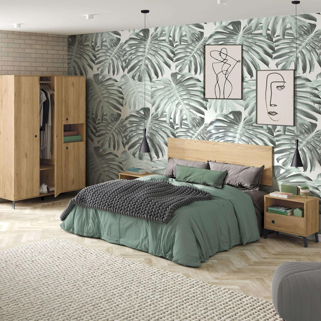 MUEBLES PITARCH Camila Tisch, Holzwerkstoff, Eiche, Gold, Cómoda