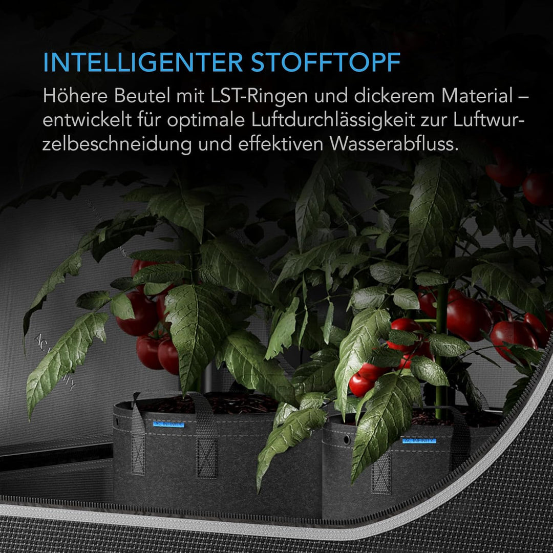 Robuste Stofftöpfe mit Ringen, für belastungsarmes Pflanzentraining, 5 Gallonen 5 gallons, 5 gallons