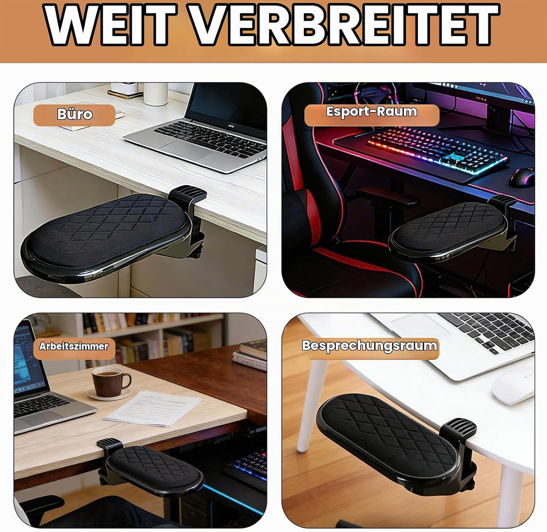 Armauflage Schreibtisch,180° Verstellbare Computer-Armlehne, Schreibtischverlängerung mit Maus-Armle