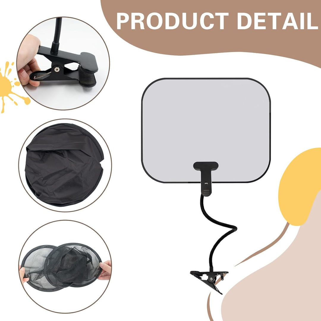 2 Stück Laptop Sonnenblende für Arbeiten im Freien,mit flexiblem Clip-Ständer,Wasserdicht, Faltbar,