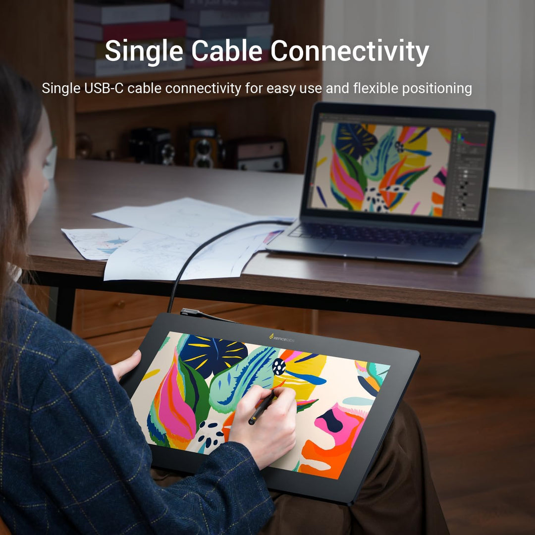 Xencelabs Pen Display 16 Essentials 16" 4K OLED Professionelle Grafiktablett mit Display mit 2 Batte