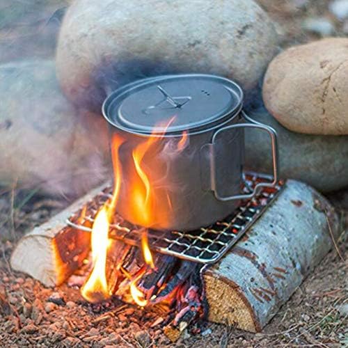 2 Stück Backpacker Bushcraft Grillrost Edelstahl BBQ Kochen Grill Mesh Lagerfeuer Grill Quadratisch