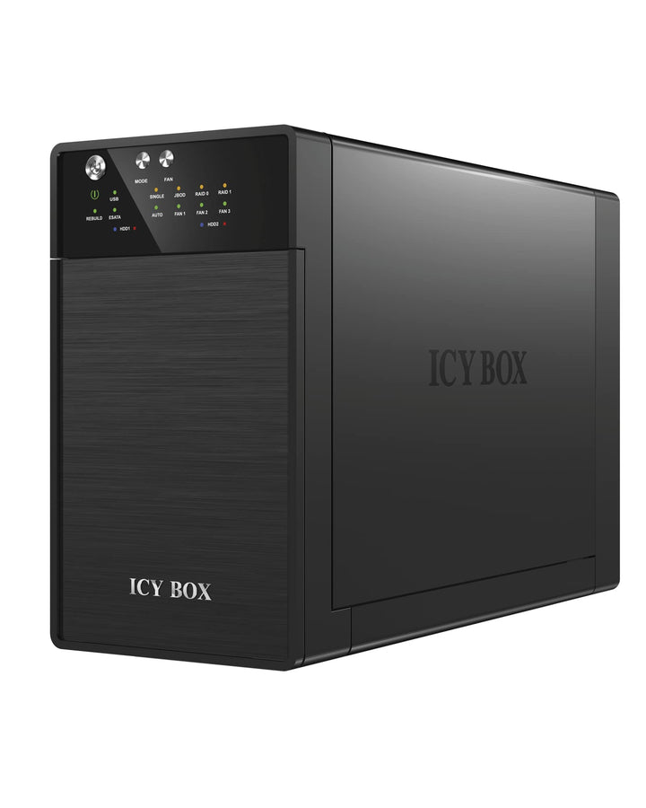 ICY BOX IB-RD3620SU3 Externes 2-fach Gehäuse (Raid 0/1, Single, JBOD) für 2x 3, 5 Zoll SATA i, II, I