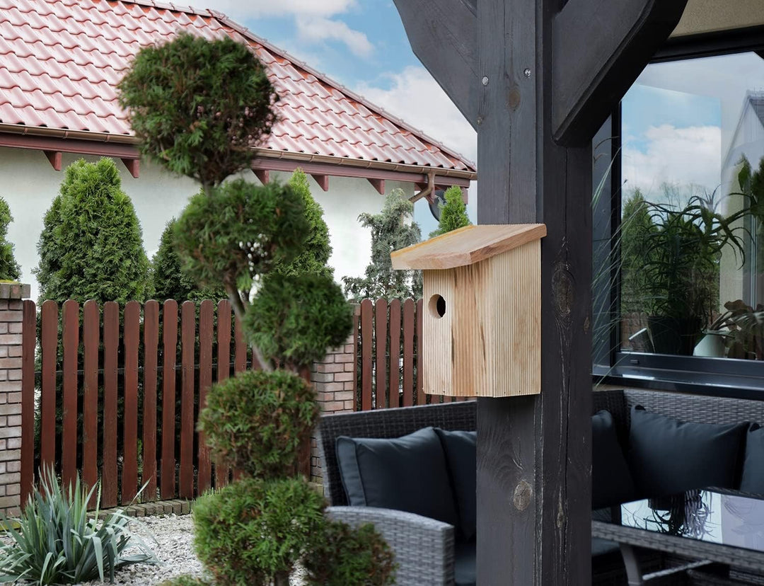 MAZUR 4X Nistkasten zum Aufhängen | Vogelhaus | Bausatz | handgemacht in Europa | für Meisen, Kleinv