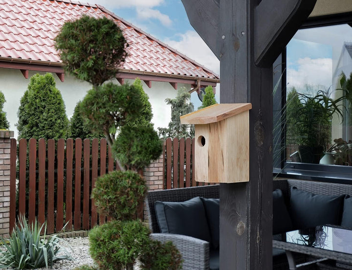 MAZUR 4X Nistkasten zum Aufhängen | Vogelhaus | Bausatz | handgemacht in Europa | für Meisen, Kleinv