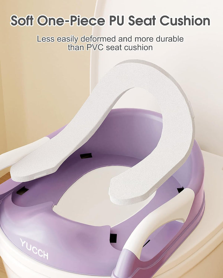 Yucch Toilettensitz Kinder mit Treppe – Upgraded 2-in-1 Kind Toilettensitz höhenverstellbar, rutschf