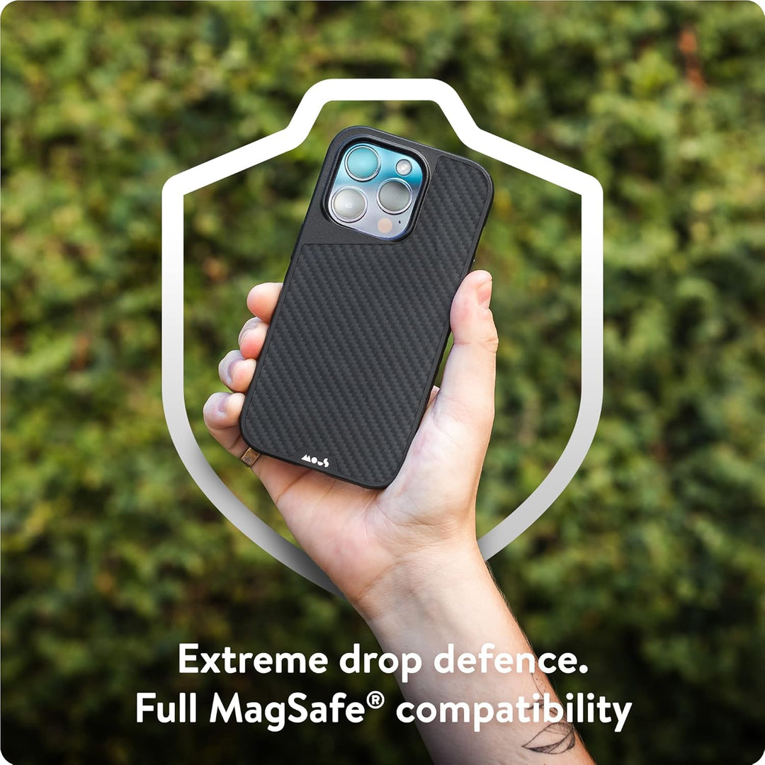 Mous - Hülle für iPhone 14 Pro Max - Carbonfaser - Limitless 5.0 - Handyhülle iPhone 14 Pro Max MagS
